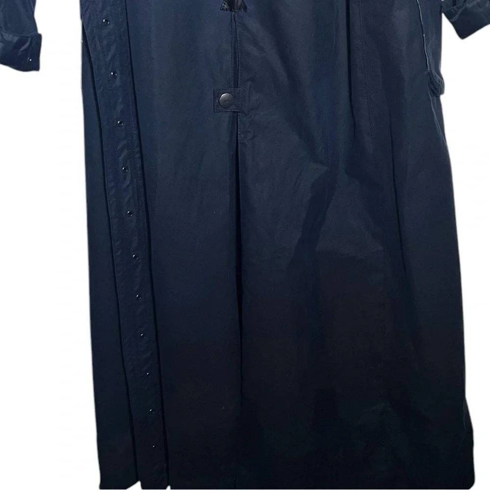 Barbour x Chloé Navy Blue Dany Dani Ruffled Waxed Trench Coat Chloe US 2 - Picture 11 of 16